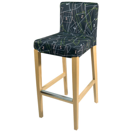 wooden bar stool with fabric seats